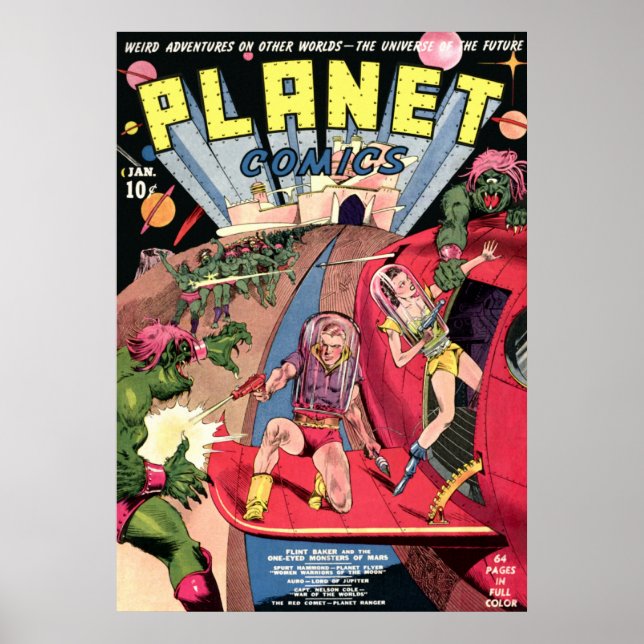 Poster Comics Planètes (Devant)