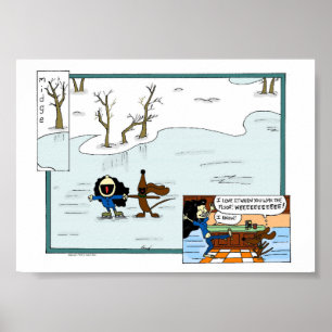 Poster comique de patinage de sol Midge et Melissa