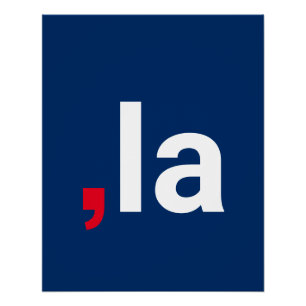 Poster Comma La kamala drôle prononciation rouge blanc bl