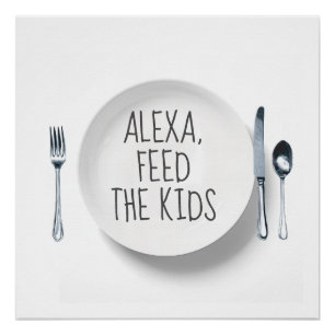 Poster Commande Alexa Humour sur fond blanc