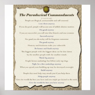 Poster Commandements paradoxaux