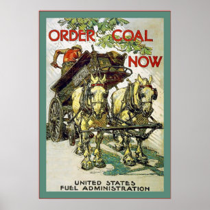Poster Commander du charbon maintenant ~ Vintage guerre m