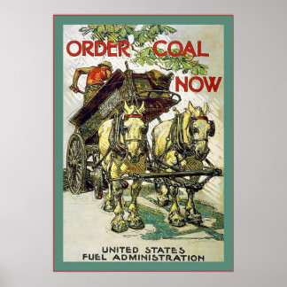 Poster Commander du charbon maintenant ~ Vintage guerre m