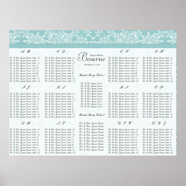 Poster Commence à 12,80 $ par ordre alphabétique du table (Devant)