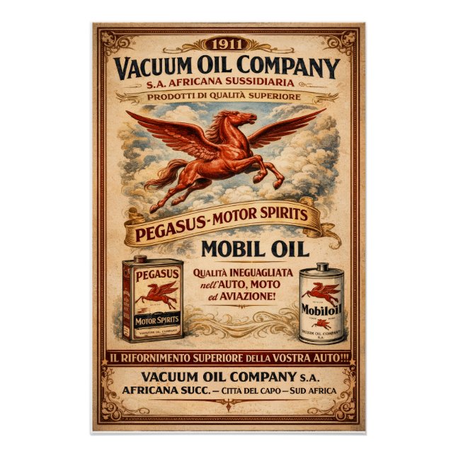 Poster compagnie d'huile mobile (Devant)