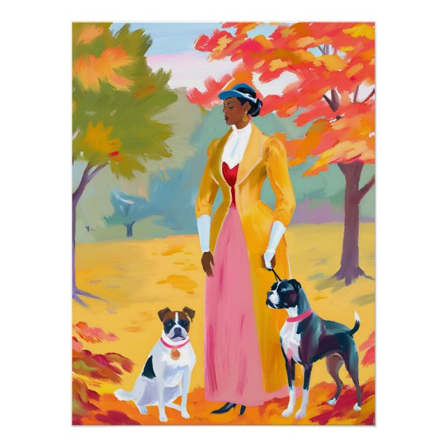 Poster Compagnons raffinés : Afro Woman and Dog in Regenc (Devant)
