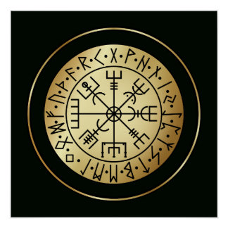 Poster Compas végétarien : Runes guides de l'Islande
