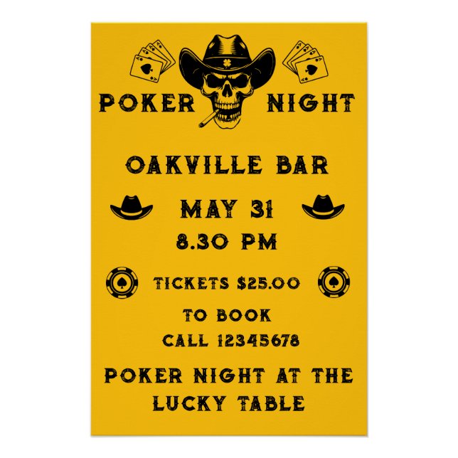 Poster Compétition de nuit de poker (Devant)
