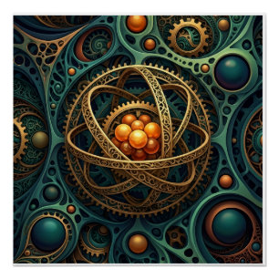 Poster Complexe à billes mécanique Steampunk Tourbillon d
