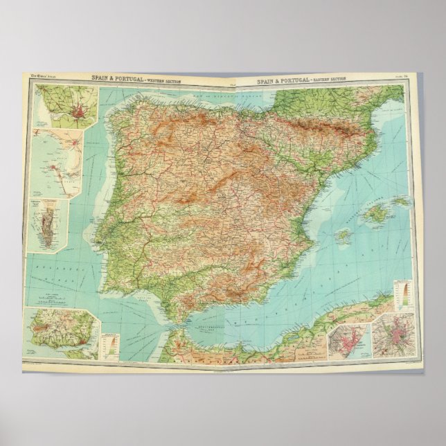 Poster Composite Espagne, Portugal (Devant)