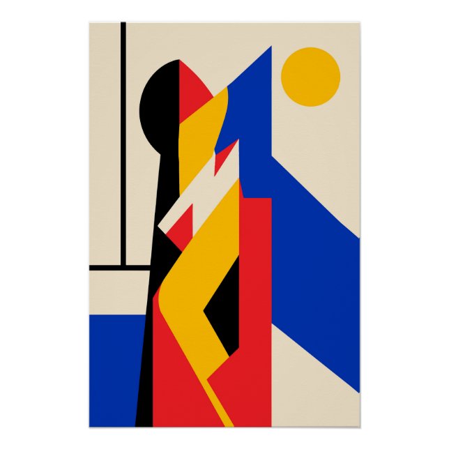Poster Composition géométrique abstraite Bauhaus (Devant)