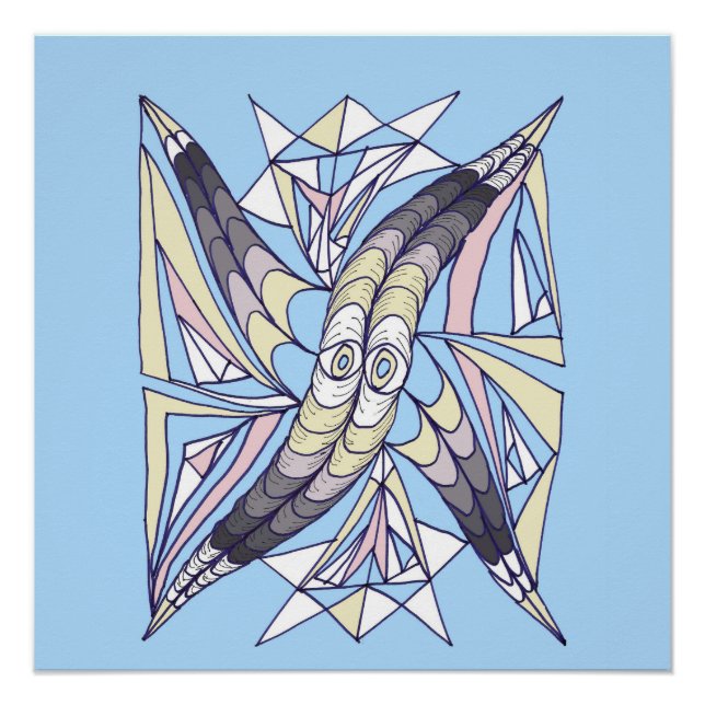 Poster Composition géométrique des spirales (Devant)