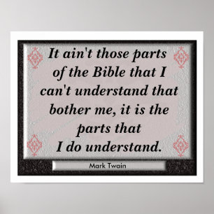 Poster Comprendre la Bible - Mark Twain Citation