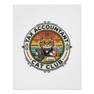 Poster Comptable Fiscale Chat Mignon Kitty Design - Compt