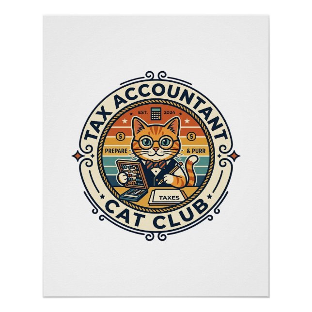 Poster Comptable Fiscale Chat Mignon Kitty Design - Compt (Devant)
