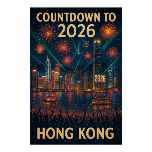 Poster Compte à rebours jusqu'en 2026 à Hong Kong (Devant)