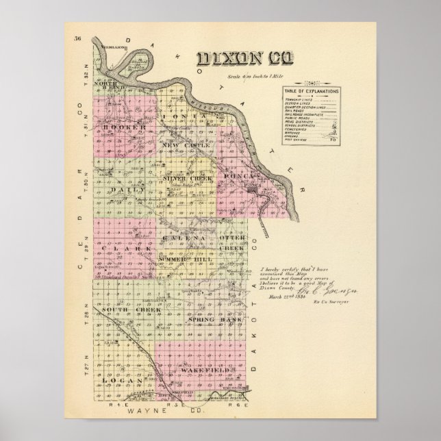 Poster Comté de Dixon, Nebraska (Devant)