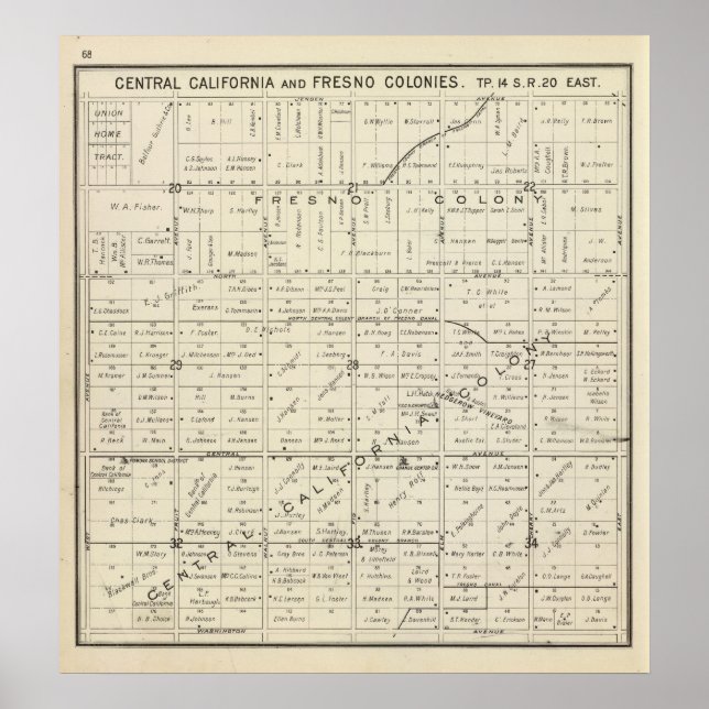 Poster Comté de Fresno, Californie (Devant)
