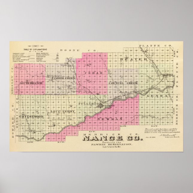 Poster Comté de Nance, Nebraska (Devant)