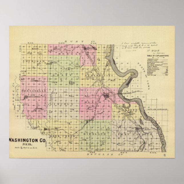 Poster Comté de Washington, Nebraska (Devant)