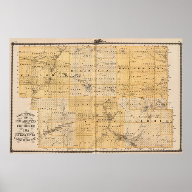 Poster Comtés de Pocahontas, Cherokee (Devant)