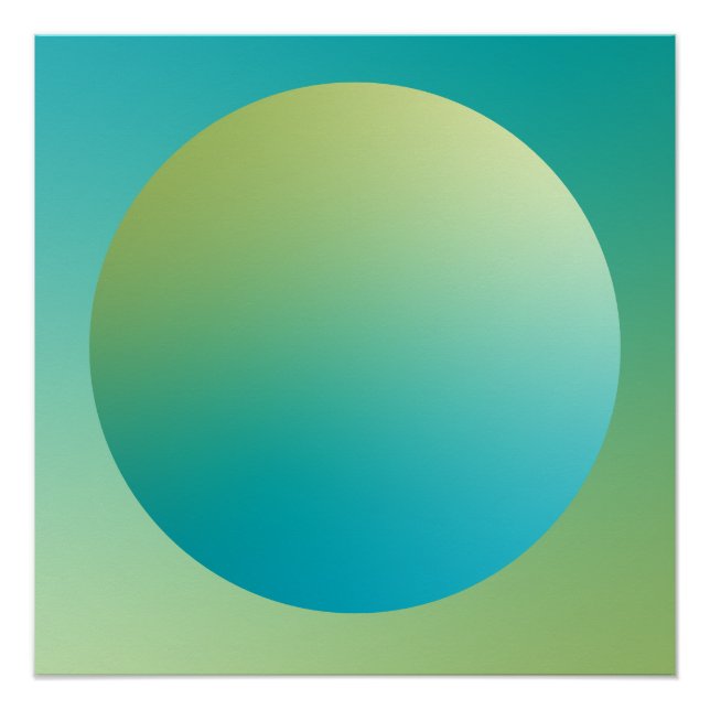 Poster Conception Abstraite de Cercle en dégradé de Vert  (Devant)