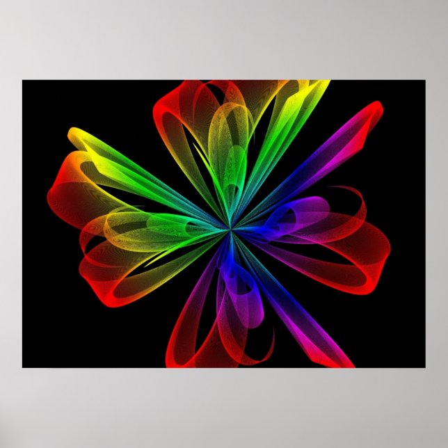 Poster Conception Abstraite des ondes fractales (Devant)