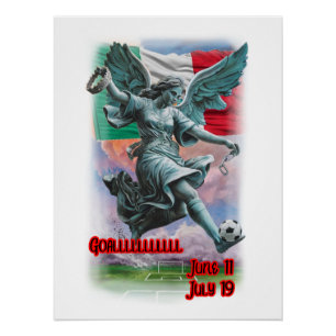 Poster Conception colorée de l'Ange de l'Indépendance sur