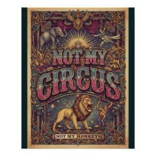 Poster Conception d'affiche – Pas Mon Cirque – Lions & Él