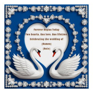 Poster Conception d'arche de mariage amour cygne diamant 