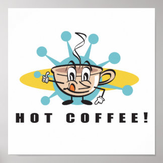 Poster conception de café chaud rétro