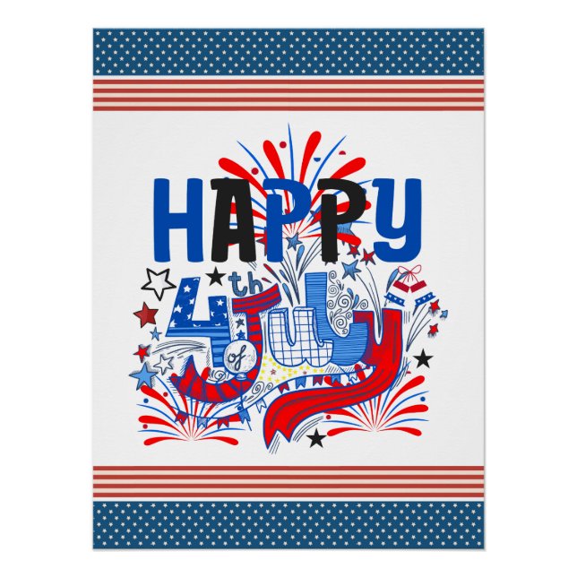 Poster Conception de célébration patriotique du 4 juillet (Devant)