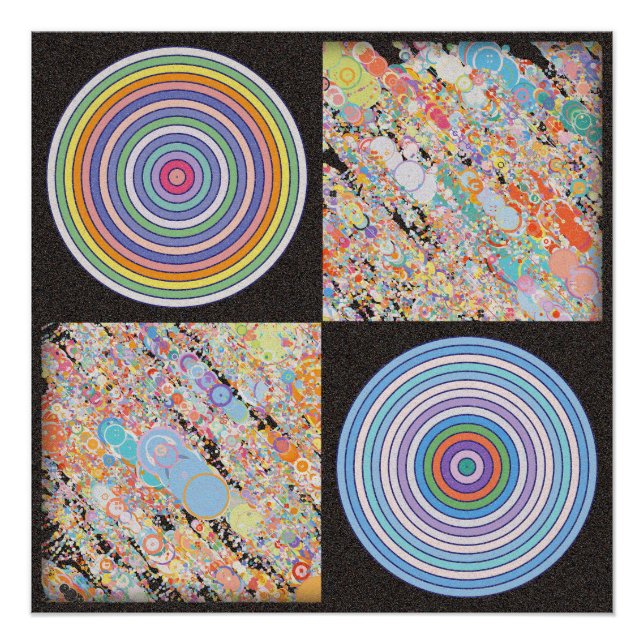 Poster Conception de cercle concentrique arc-en-ciel (Devant)