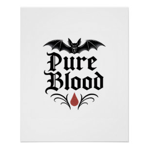 Poster Conception de chauve-souris gothique de sang pur