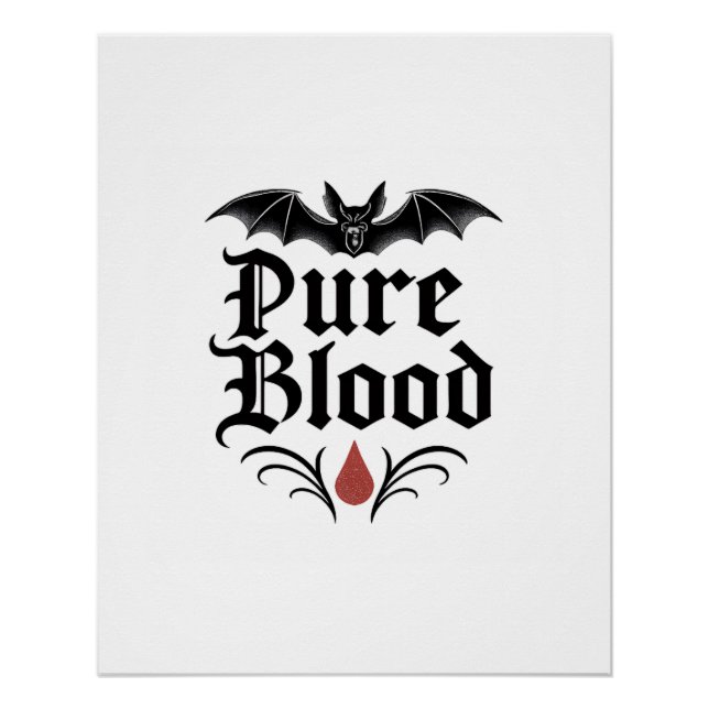 Poster Conception de chauve-souris gothique de sang pur | (Devant)