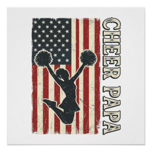 Poster Conception de cheer Papa USA drapeau vintage cheer