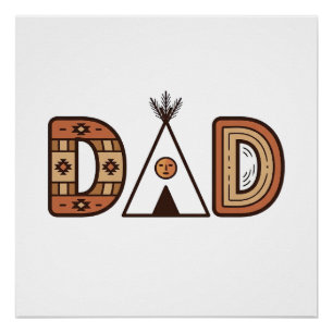 Poster Conception de chemise à lettrage Teepee de papa co