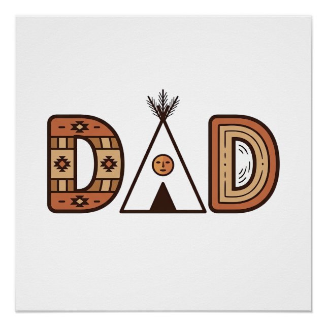 Poster Conception de chemise à lettrage Teepee de papa co (Devant)