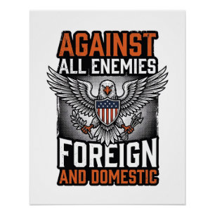 Poster Conception de chemise aigle patriotique contre tou