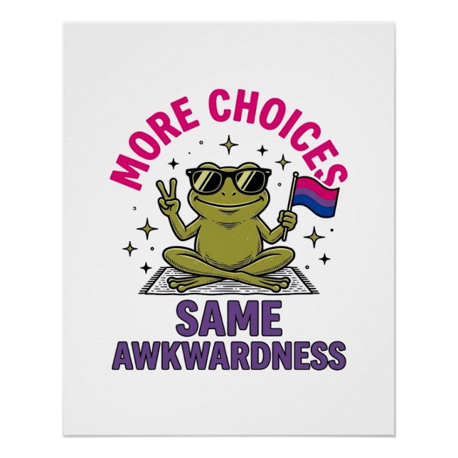 Poster Conception de chemise de fierté de grenouille Bi d (Devant)