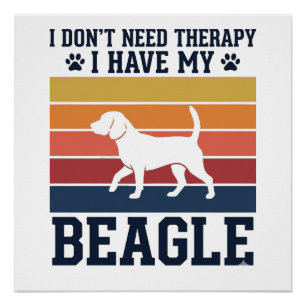 Poster Conception de chemise de thérapie de chien Beagle