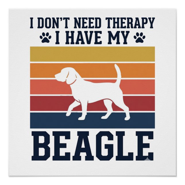 Poster Conception de chemise de thérapie de chien Beagle  (Devant)