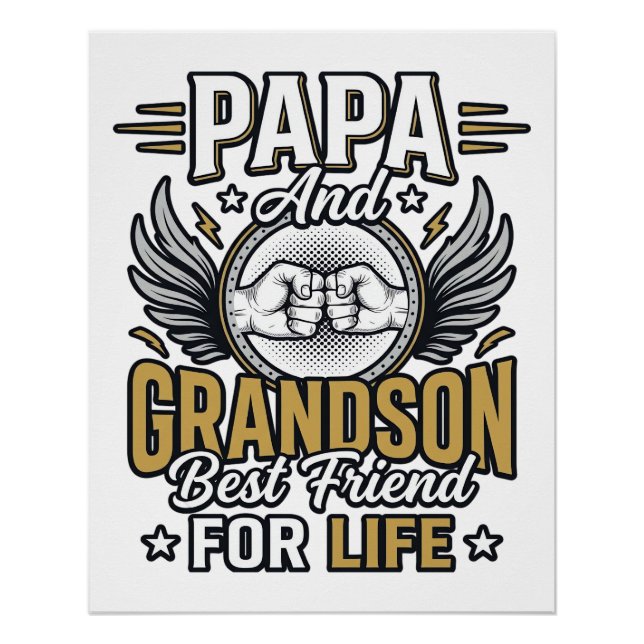 Poster Conception de chemise Papa et petit-fils meilleurs (Devant)