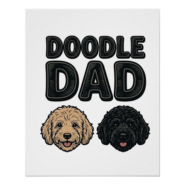 Poster Conception de chemise pour papa gribouillis vintag (Devant)