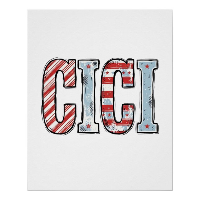 Poster Conception de chemise vectorielle de nom CICI patr (Devant)