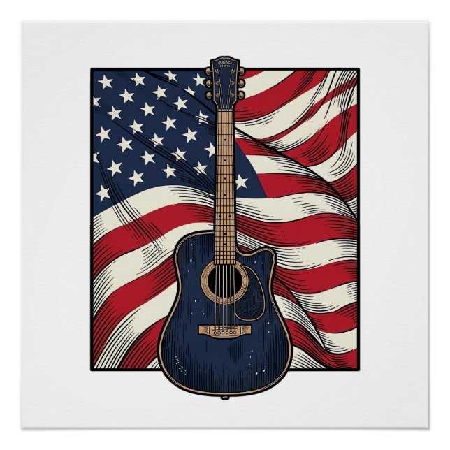 Poster Conception de chemise vectorielle drapeau patrioti (Devant)