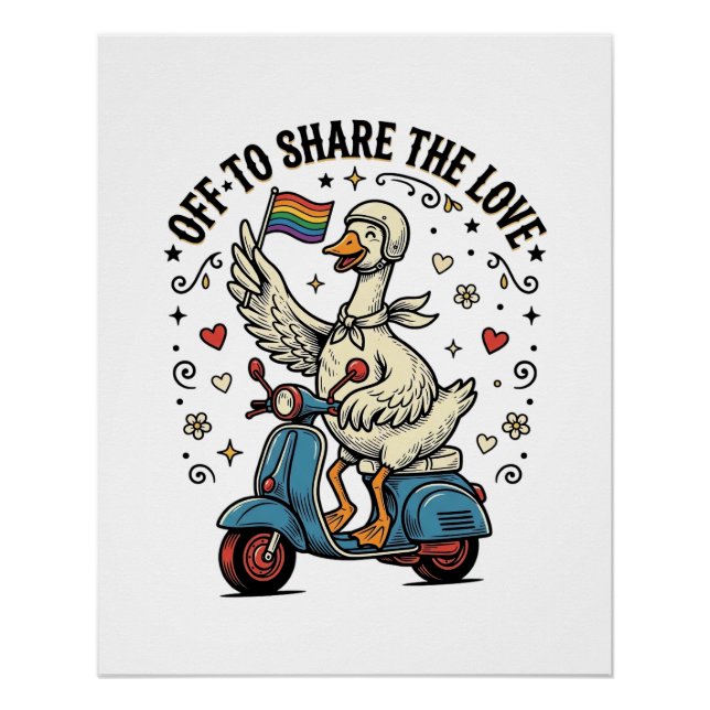 Poster Conception de chemise vintage Funny Goose Scooter  (Devant)