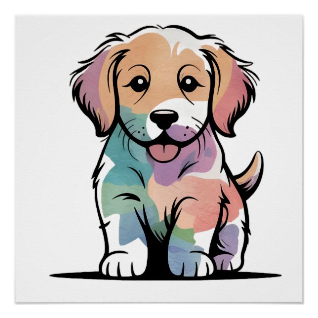 Poster Conception de chiot mignon (Devant)