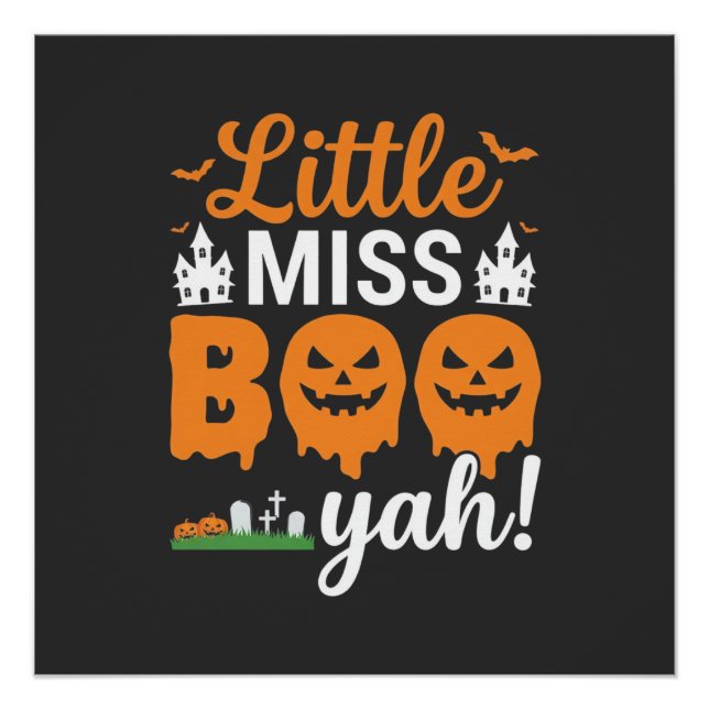 Poster Conception de citrouille Halloween Little Miss Boo (Devant)