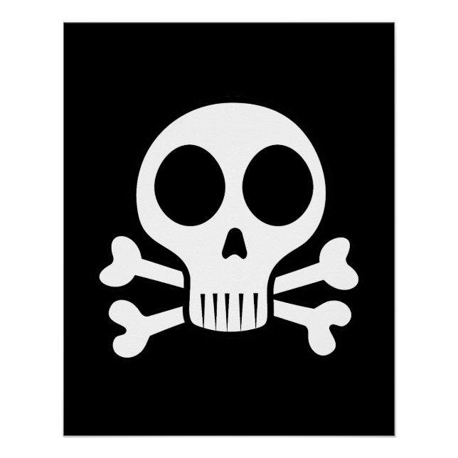 Poster Conception de crâne de pirate (Devant)